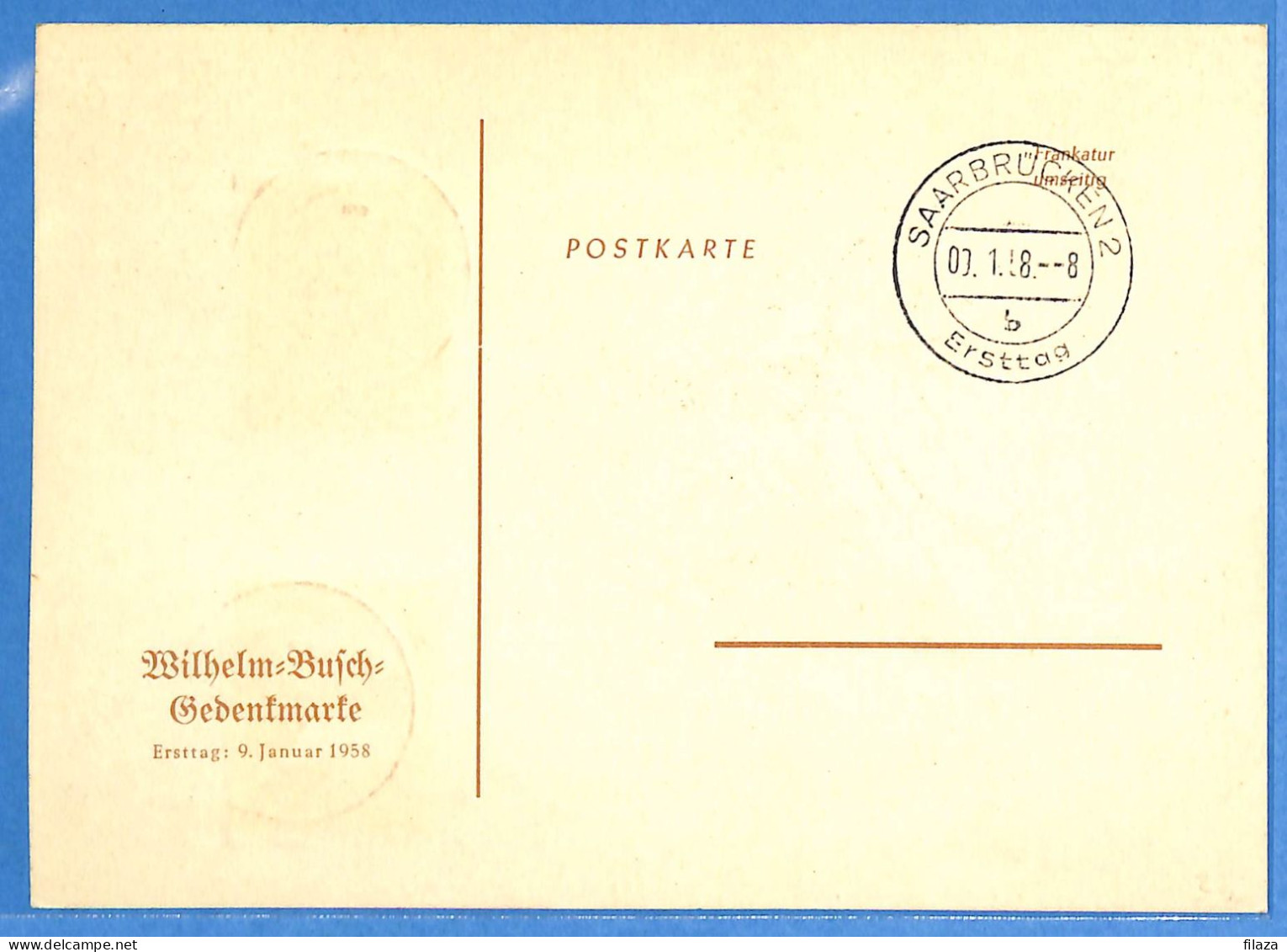 Saar - 1958 - Carte Postale FDC De Saarbrücken - G30985 - FDC