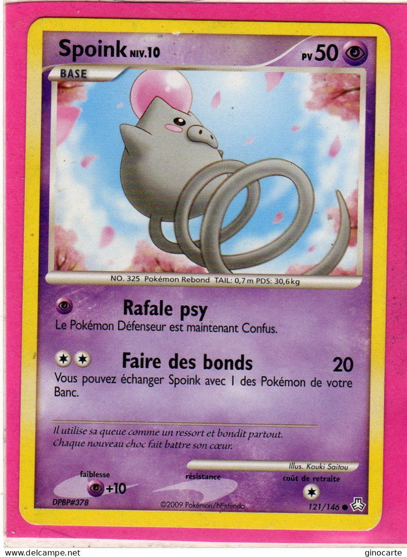 Carte Pokemon 2009 Diamant Et Perle Eveil De Legende 121/146 Spoink 50pv Occasion - Diamond & Pearl 