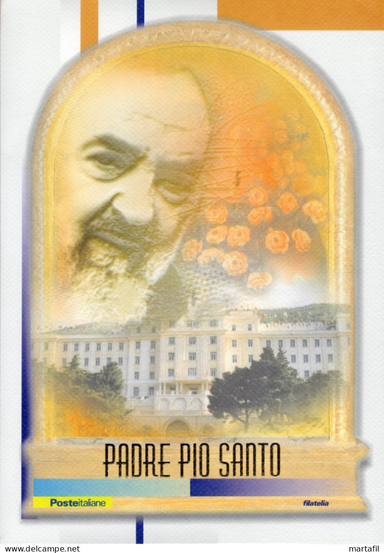 2002 FOLDER Padre Pio Lamina D'oro - RARO, Integro, Perfetto - Geschenkheftchen