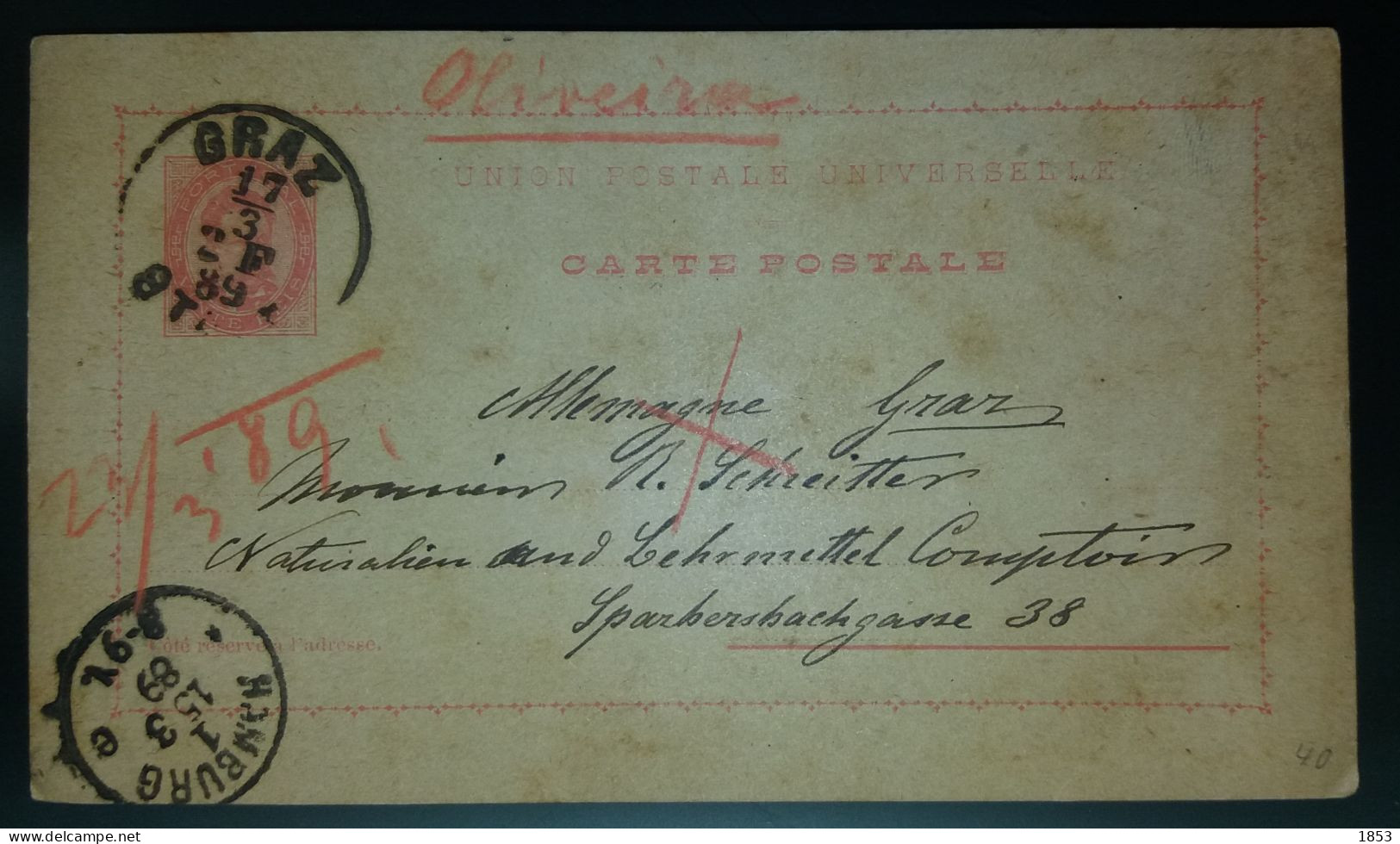 BILHETE POSTAL - D.LUIS I - ALEMANHA - Ganzsachen