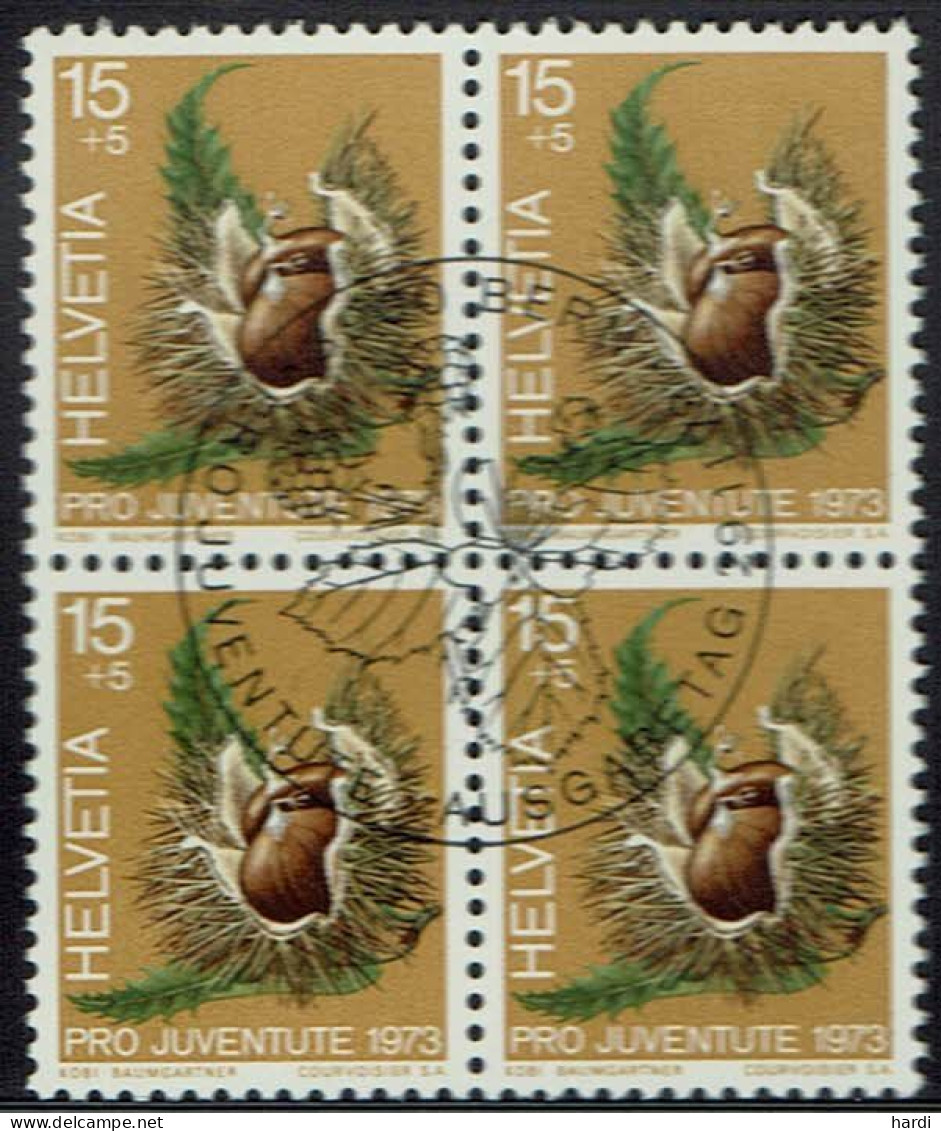 Schweiz 1973, MiNr.: 1013, 4erBlock Mit FDC Gestempelt - Used Stamps