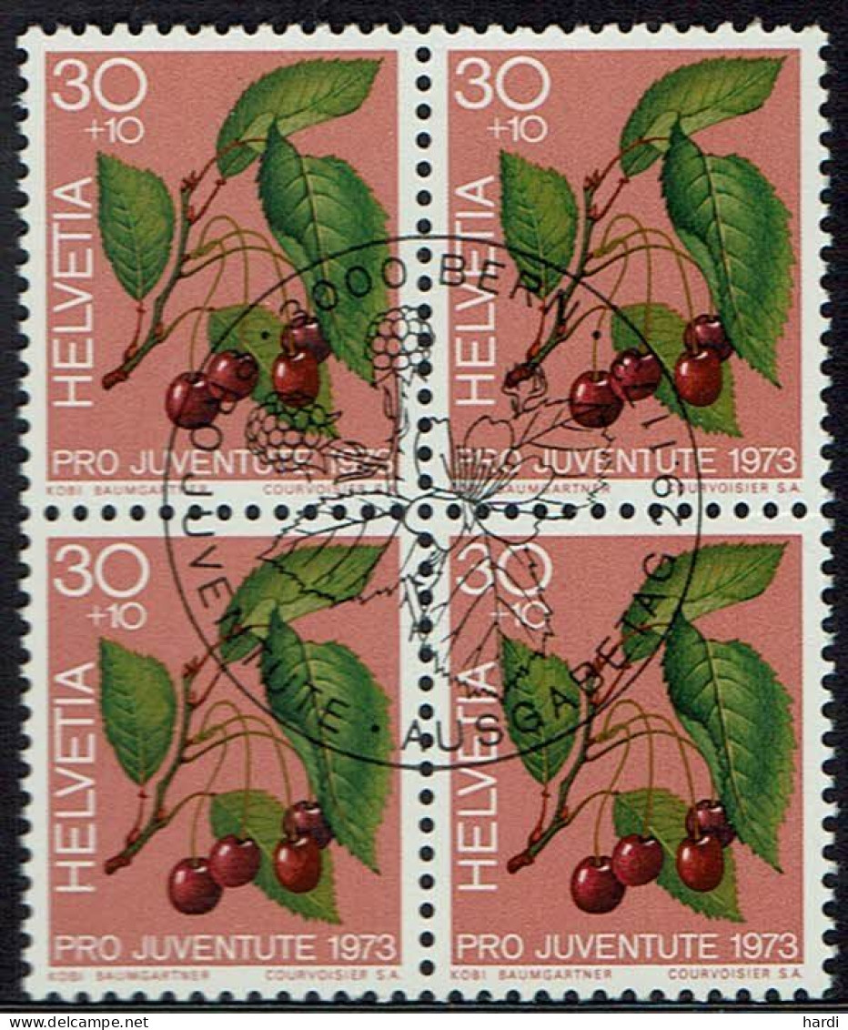 Schweiz 1973, MiNr.: 1014, 4erBlock Mit FDC Gestempelt - Oblitérés