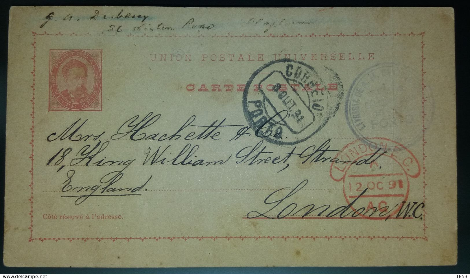 BILHETE POSTAL -D.LUIS I - INGLATERRA - Ganzsachen