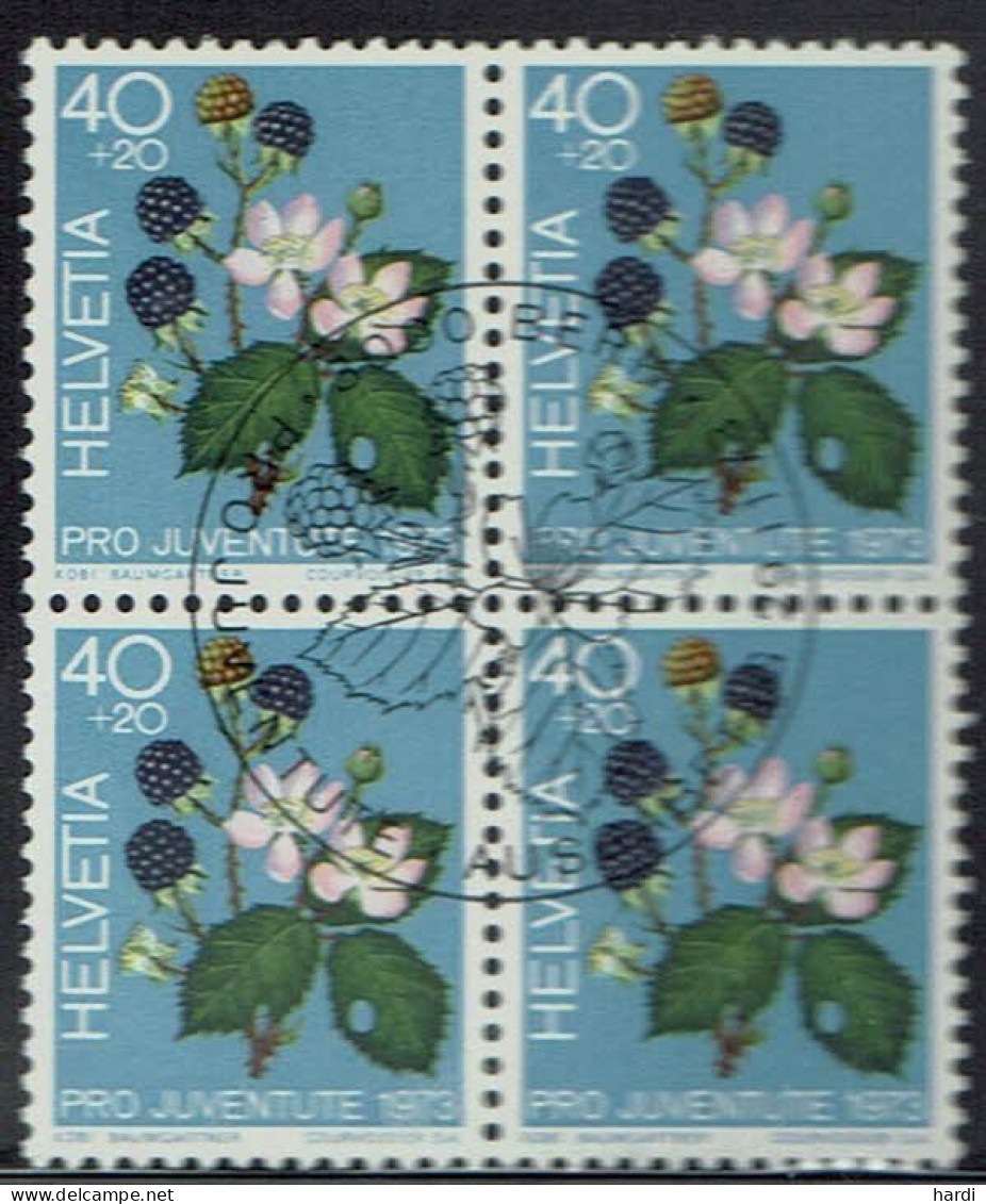 Schweiz 1973, MiNr.: 1015, 4erBlock Mit FDC Gestempelt - Oblitérés