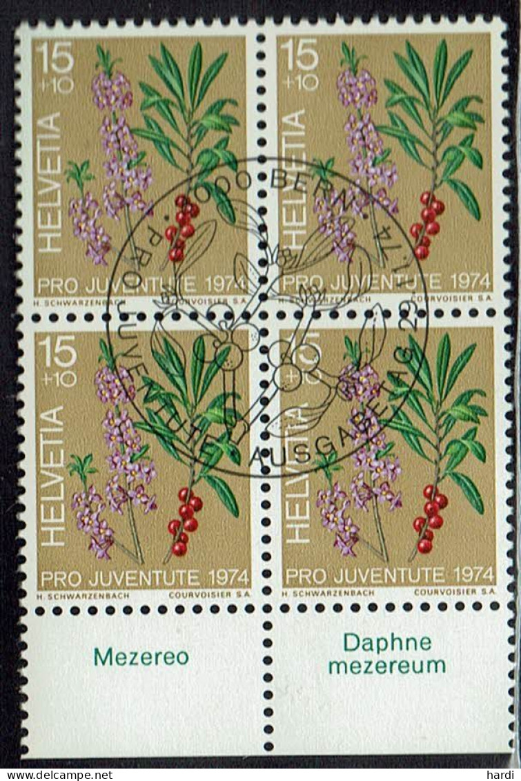 Schweiz 1974, MiNr.: 1042, 4erBlock Mit FDC Gestempelt - Used Stamps