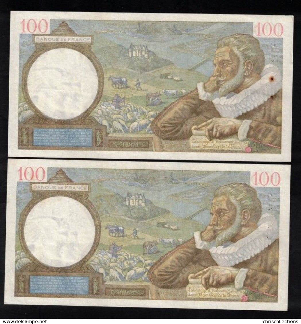 FRANCE - Lot De 2 Billets Français - 100F SULLY - F : 26/47 -  20.2.1941 - TTB/TTB+ - Numéros Qui Se Suivent - 969--970 - 100 F 1939-1942 ''Sully''