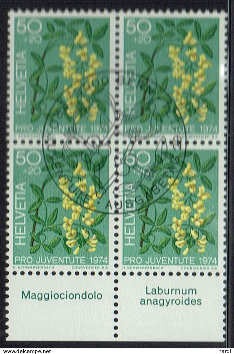 Schweiz 1974, MiNr.: 1044, 4erBlock Mit FDC Gestempelt - Oblitérés