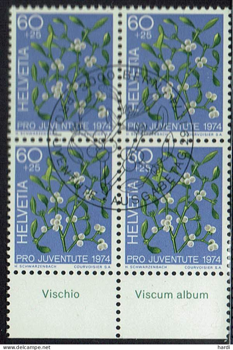 Schweiz 1974, MiNr.: 1045, 4erBlock Mit FDC Gestempelt - Usados