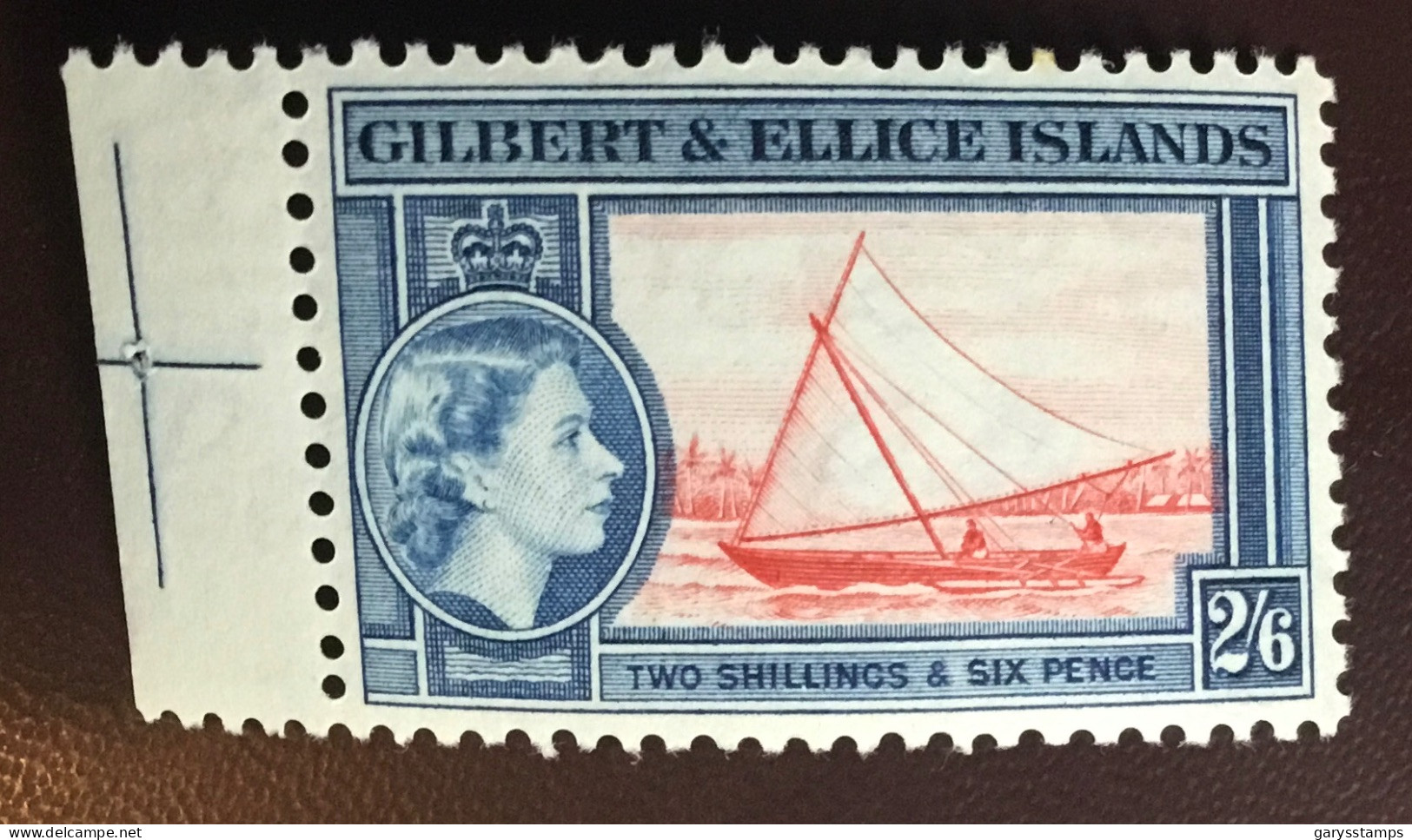 Gilbert Ellice 1956 2s6d Canoe MNH - Îles Gilbert Et Ellice (...-1979)