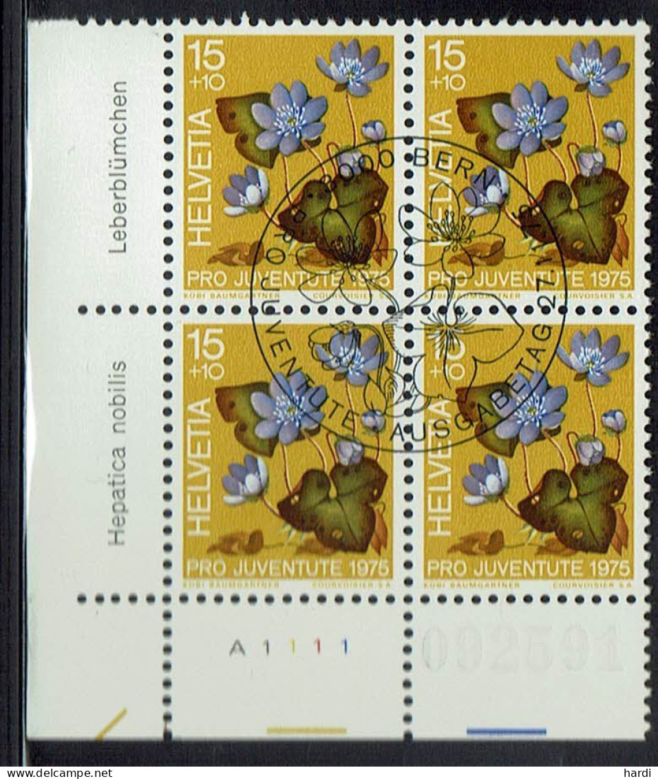 Schweiz 1975, MiNr.: 1063, 4erBlock Mit FDC Gestempelt - Used Stamps