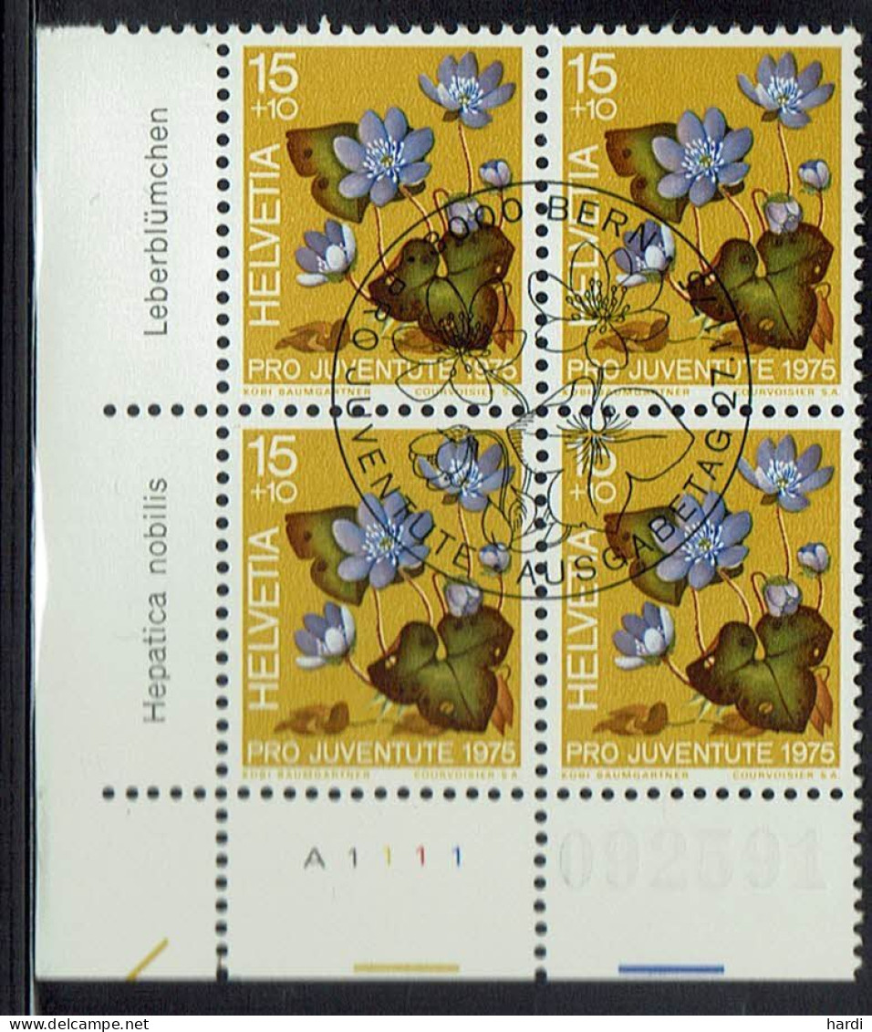 Schweiz 1975, MiNr.: 1063, 4erBlock Mit FDC Gestempelt - Usati