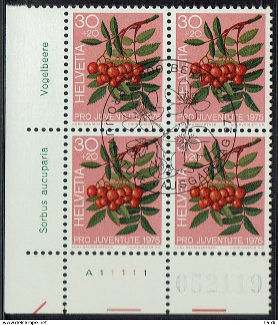 Schweiz 1975, MiNr.: 1064, 4erBlock Mit FDC Gestempelt - Gebraucht