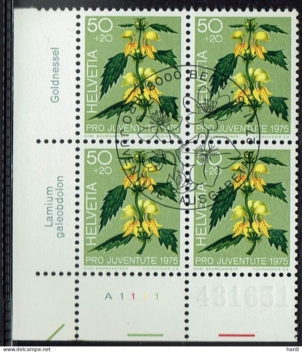 Schweiz 1975, MiNr.: 1065, 4erBlock Mit FDC Gestempelt - Used Stamps