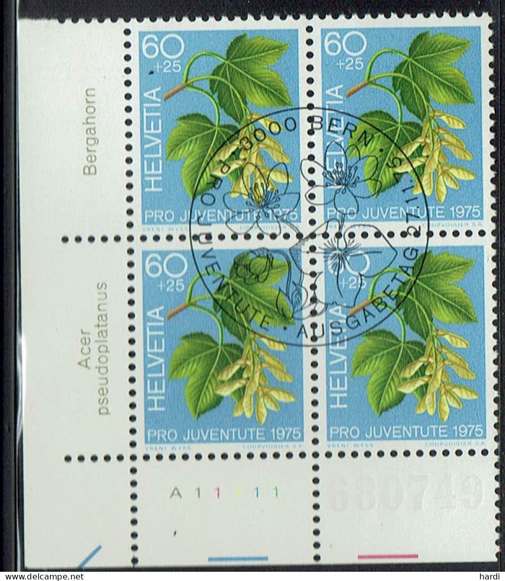 Schweiz 1975, MiNr.: 1066, 4erBlock Mit FDC Gestempelt - Used Stamps