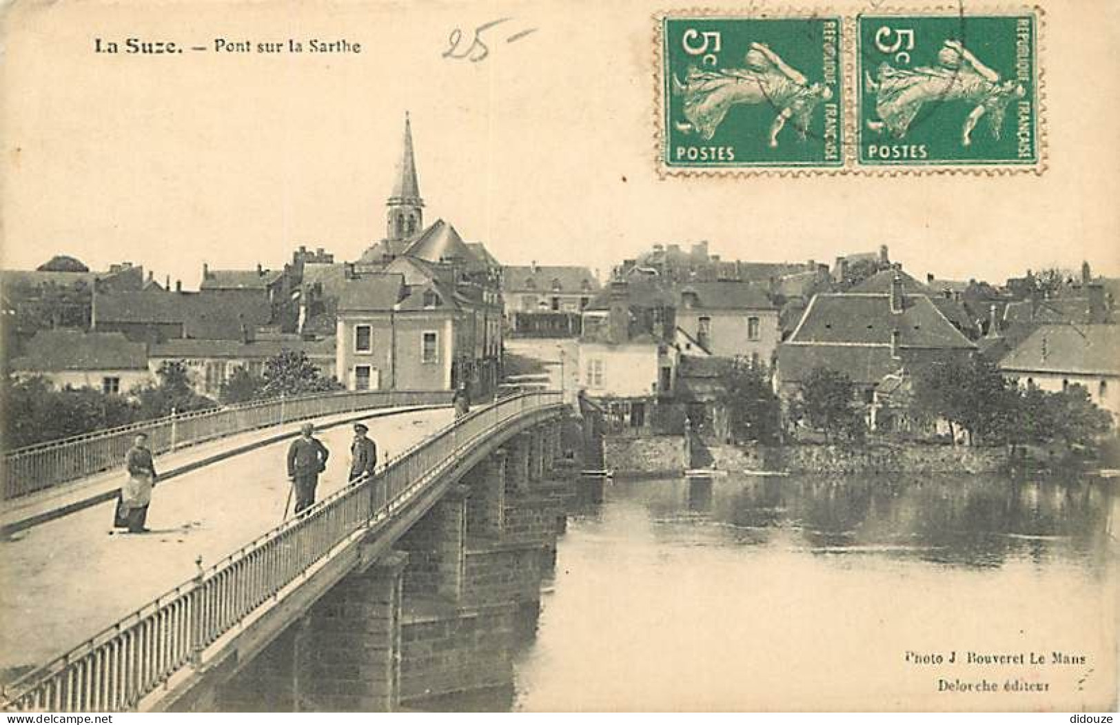 72 - La Suze - Pont Sur La Sarthe - Animée - Oblitération Ronde De 1915 - CPA - Voir Scans Recto-Verso - La Suze Sur Sarthe