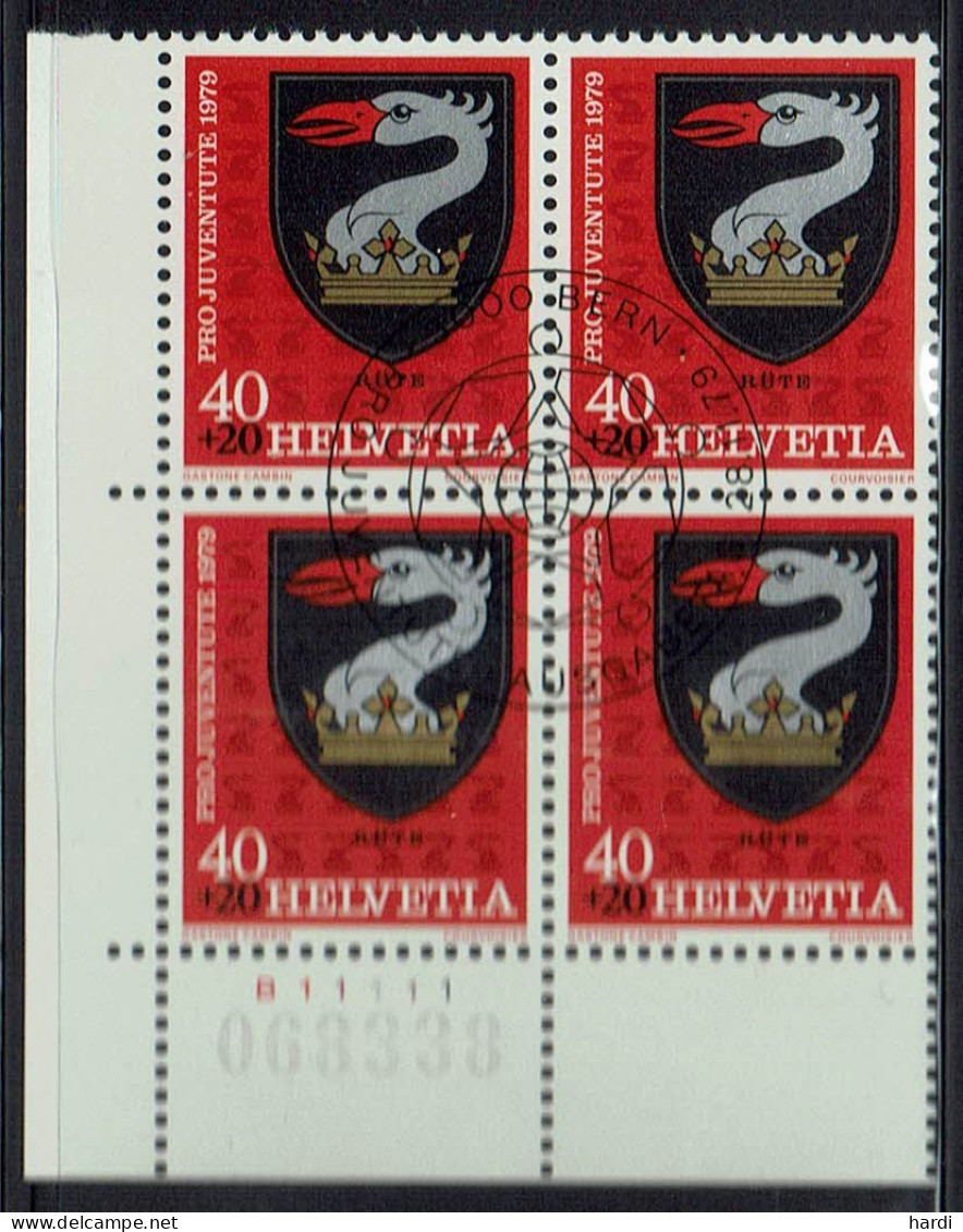 Schweiz 1979, MiNr.: 1166, 4erBlock Mit FDC Gestempelt - Used Stamps