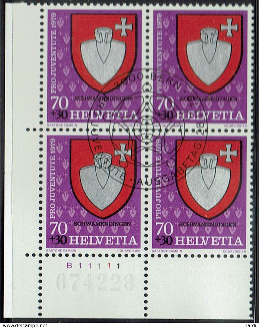 Schweiz 1979, MiNr.: 1167, 4erBlock Mit FDC Gestempelt - Oblitérés