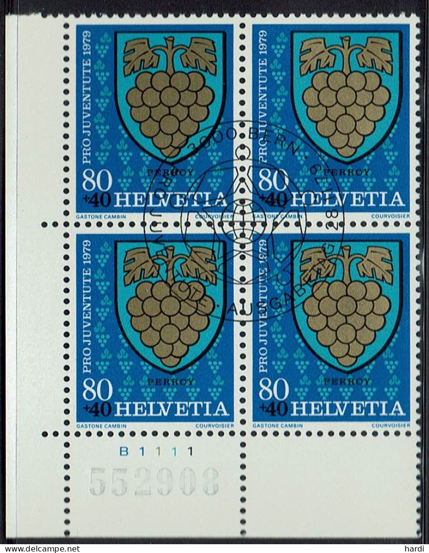 Schweiz 1979, MiNr.: 1168, 4erBlock Mit FDC Gestempelt - Oblitérés