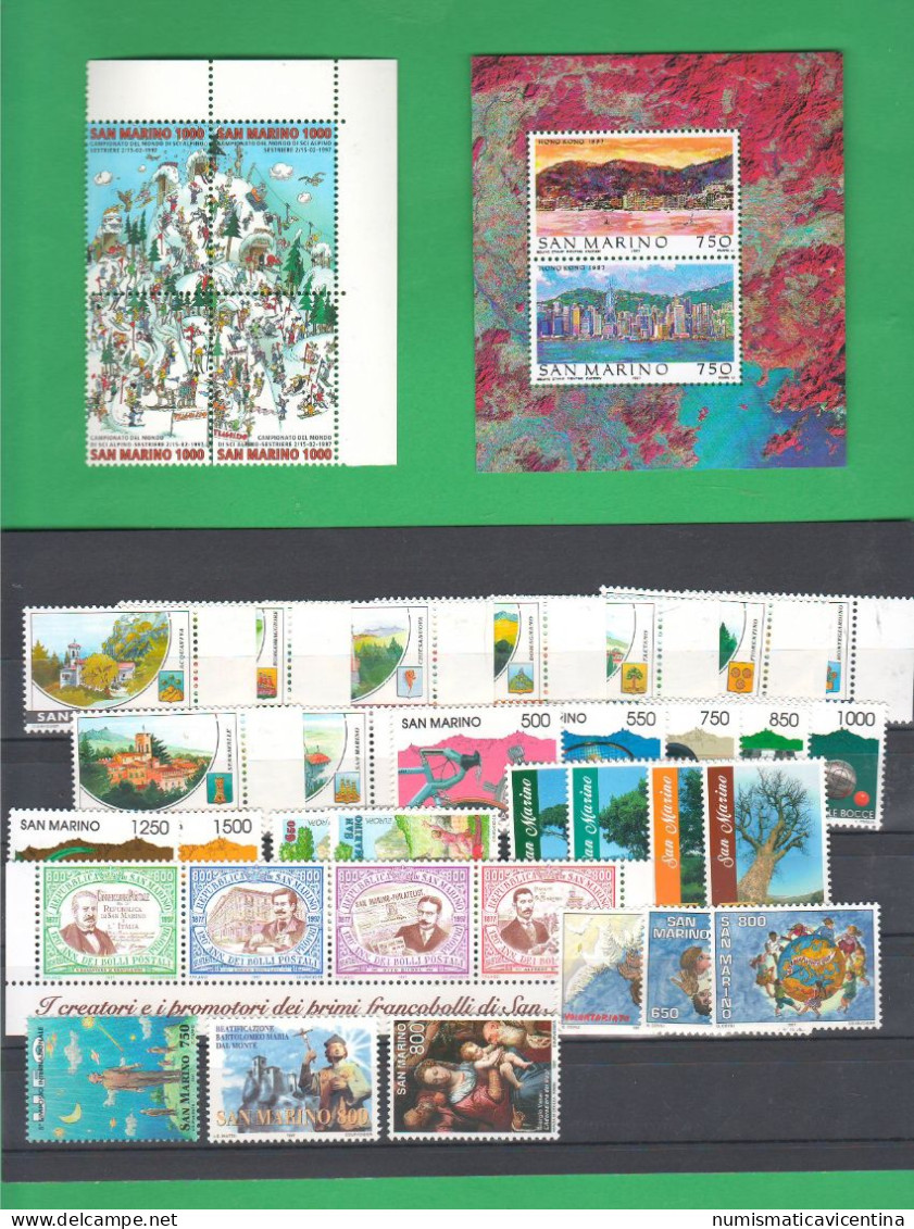 San Marino 1997 Annata Completa 36 Francobolli + 3 Foglietti BF Valori NUOVI ** Stamps Saint Marin - Neufs