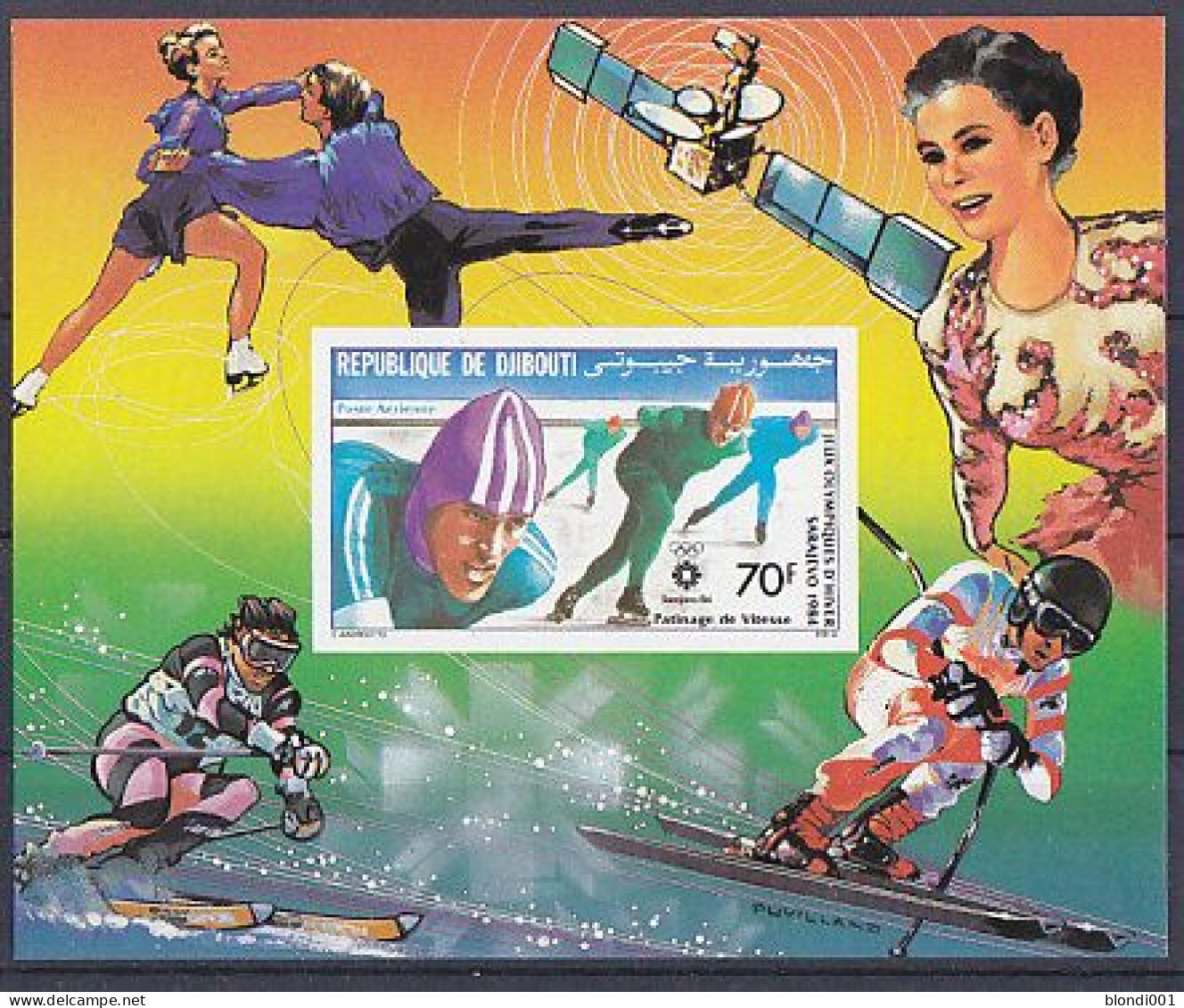 Olympics 1984 - SPACE - Figure Skate - DJIBOUTI - S/S Imp. MNH - Winter 1984: Sarajevo