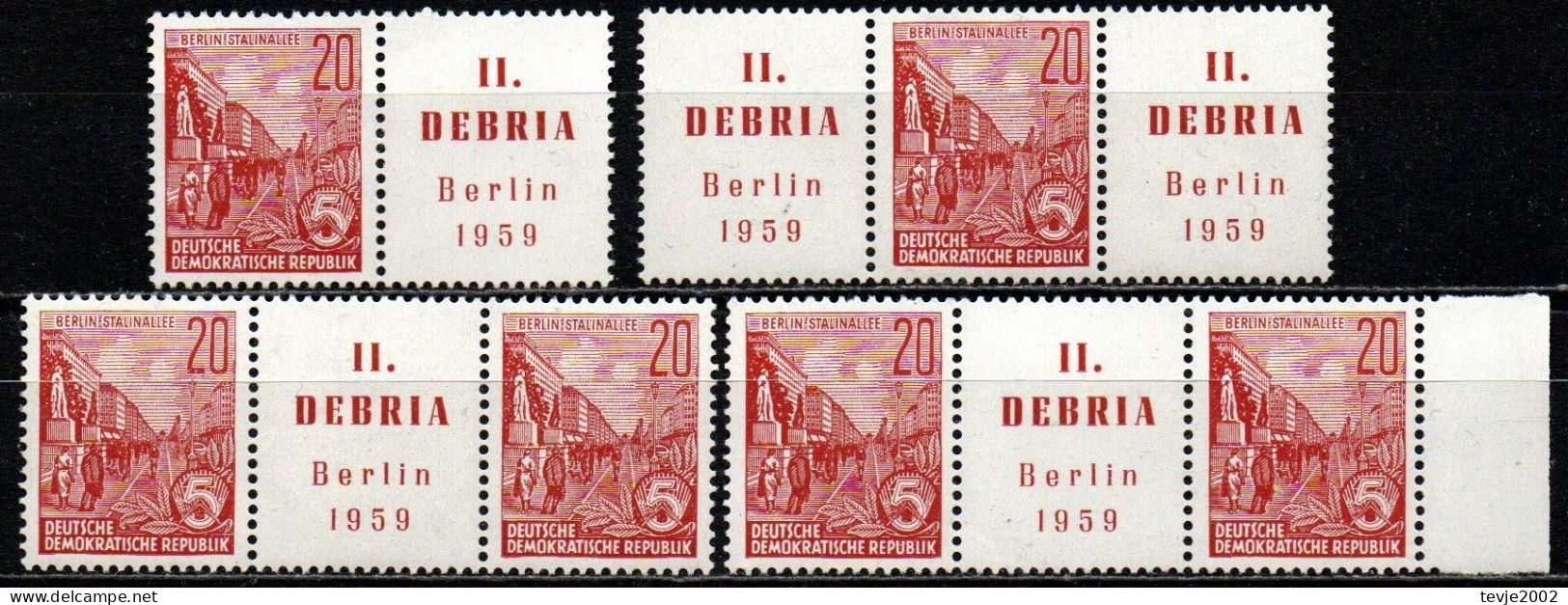 DDR 1957 - Mi.Nr. 580 Zf - Postfrisch MNH - Zusammendrucke - Nuevos