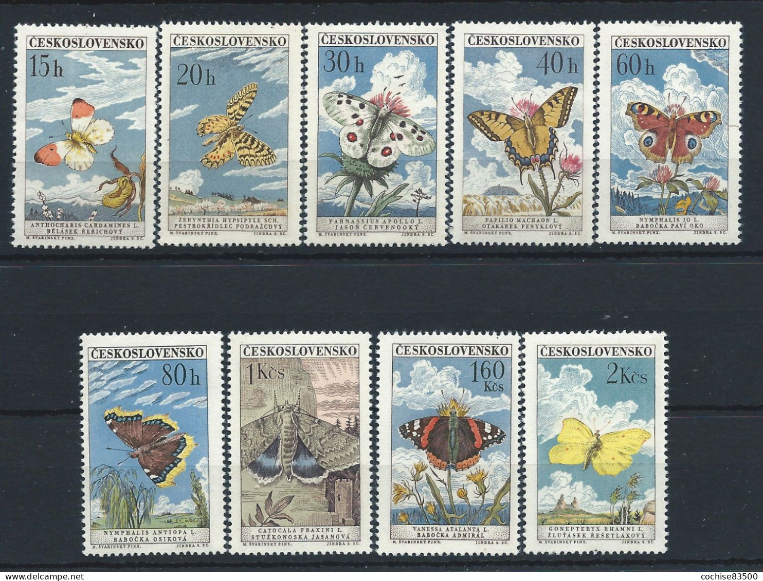 Tchécoslovaquie N°1184/92** (MNH) 1961 - Insectes "Papillons" - Unused Stamps