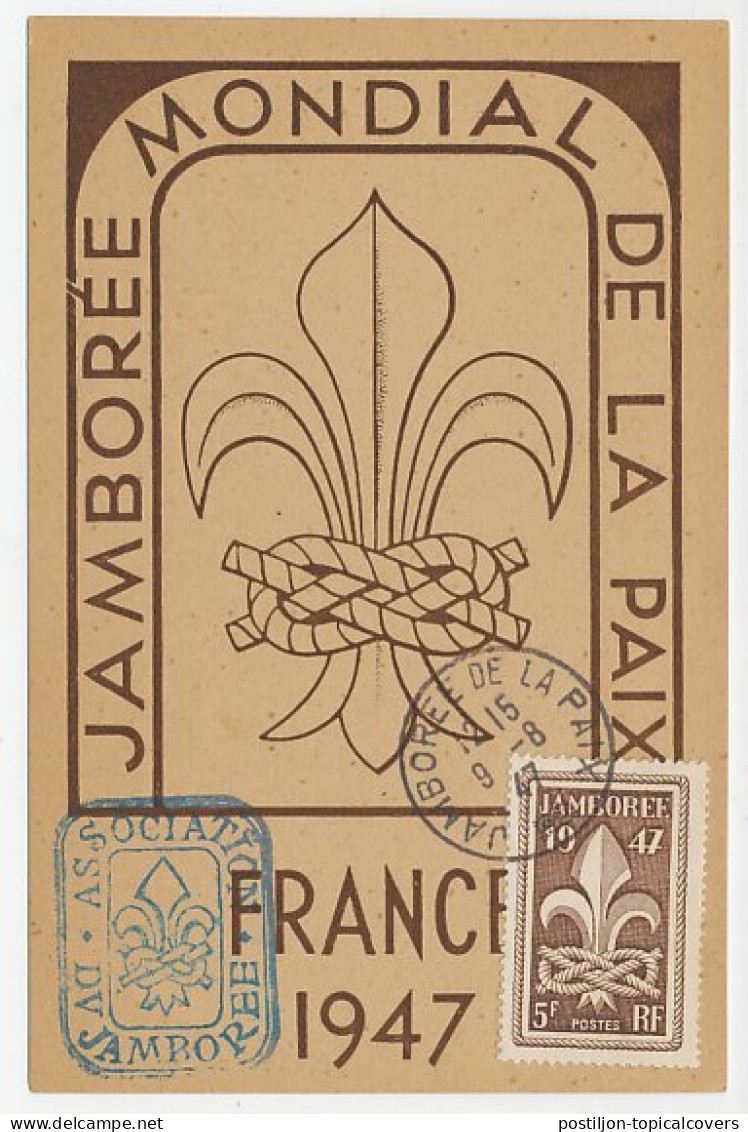 Maximum Card France 1947 World Jamboree France - Peace - Other & Unclassified