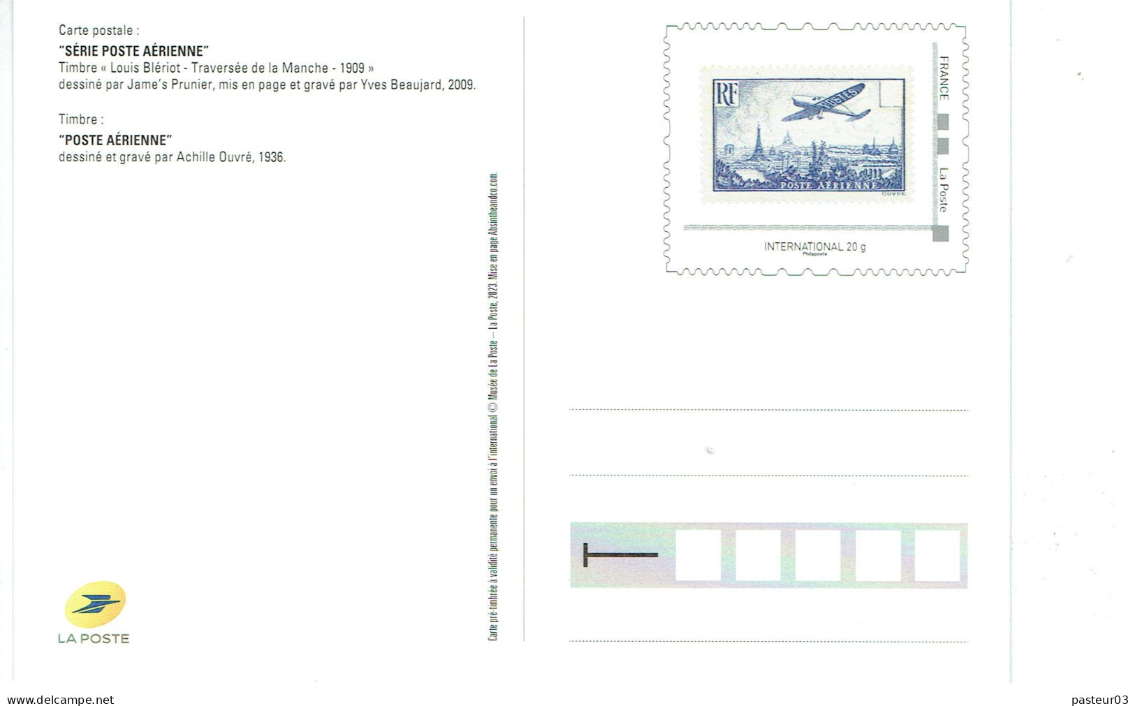 Série De 4 Entiers Timbres De Poste Aérienne éditées Par Le Musée De La Poste Voir Liste Tarif International - Cartes-lettres