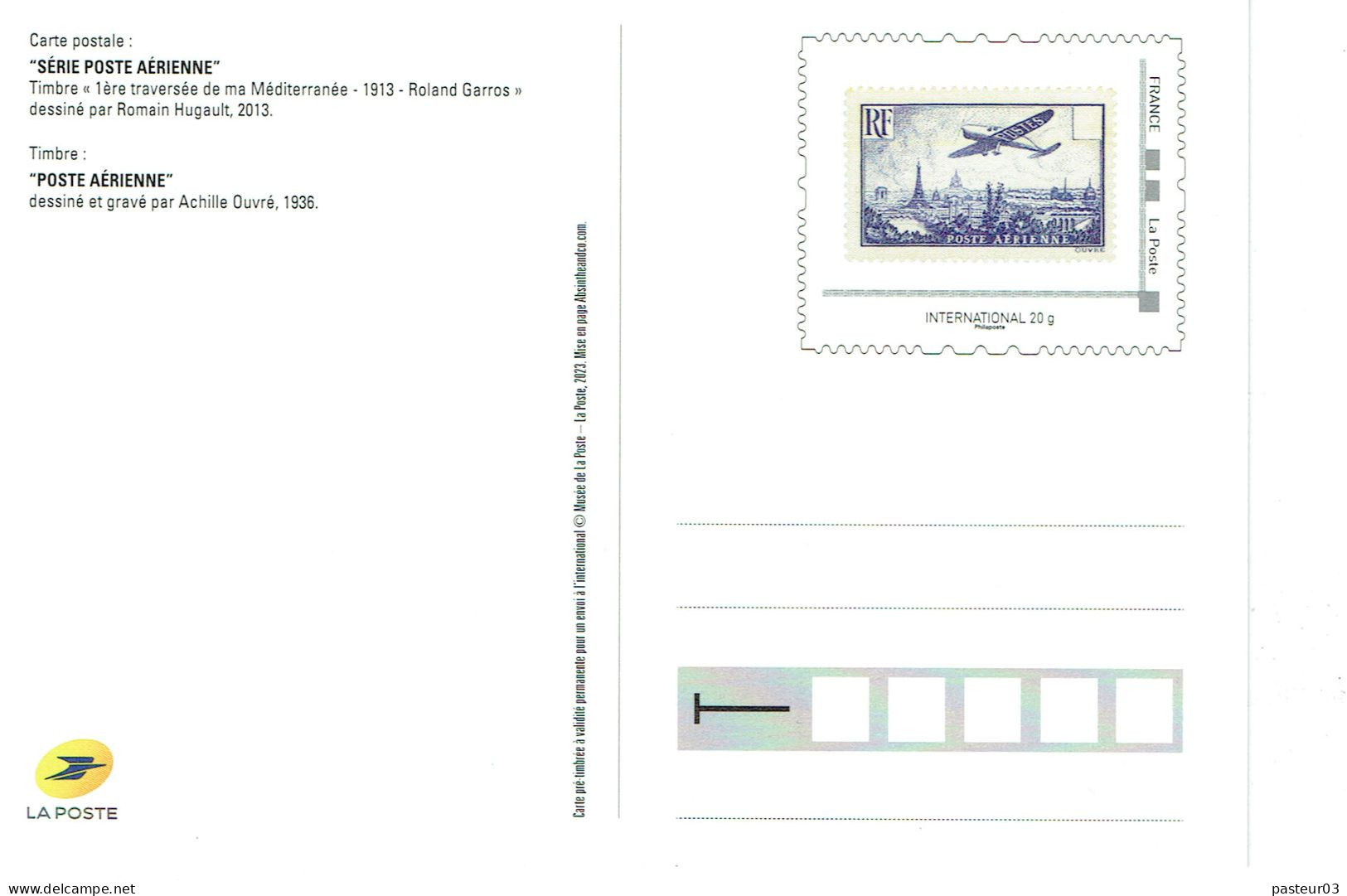Série De 4 Entiers Timbres De Poste Aérienne éditées Par Le Musée De La Poste Voir Liste Tarif International - Cartes-lettres