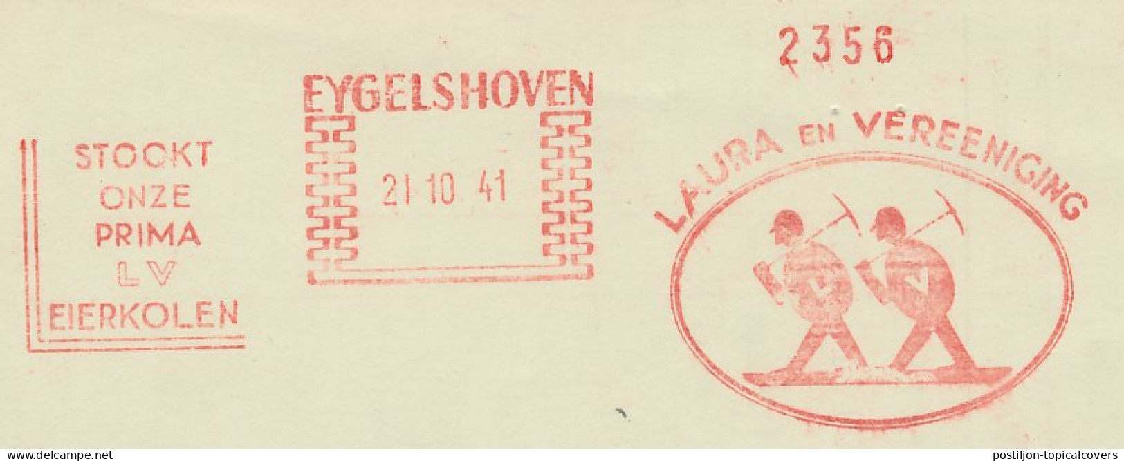 Meter Card Netherlands 1941 Coal - Miners - Ovoids - Eygelshoven - Autres & Non Classés
