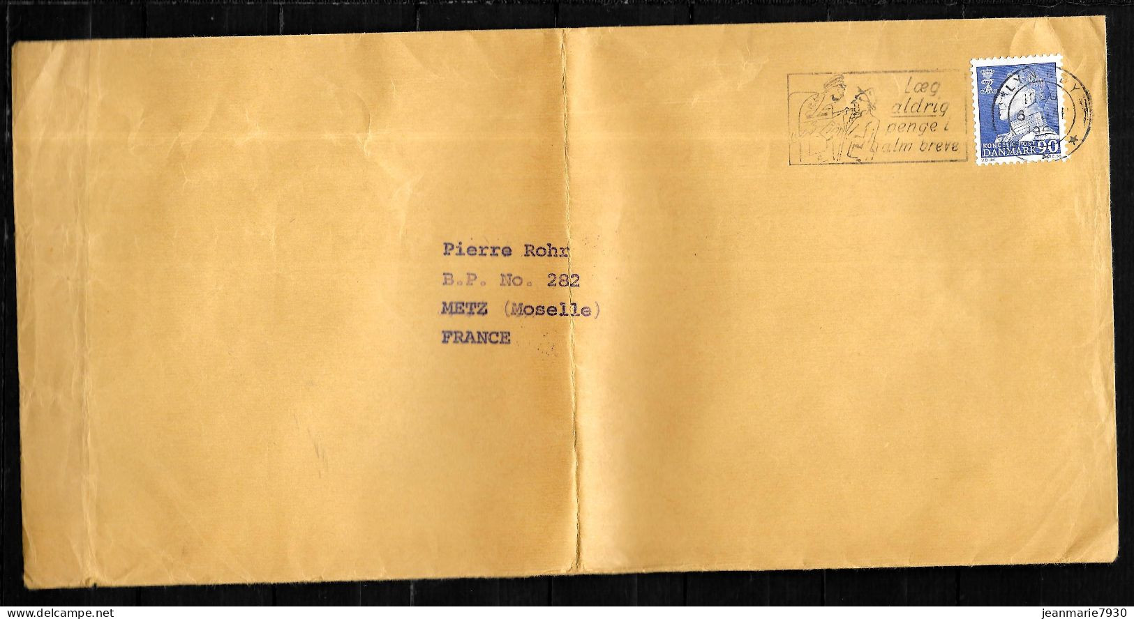 CC40 - DANEMARK - LETTRE DE LYNGBY DU 06/01/680 POUR METZ - Storia Postale