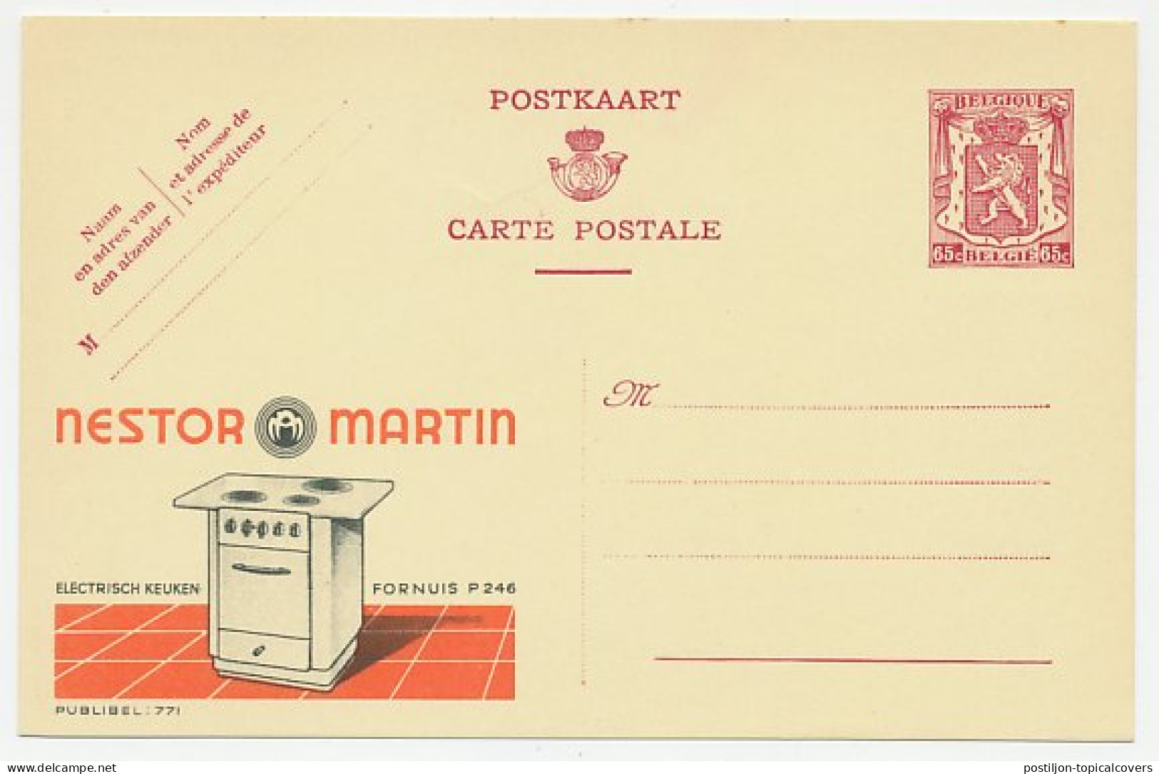 Publibel - Postal Stationery Belgium 1946 Electric Kitchen - Non Classés
