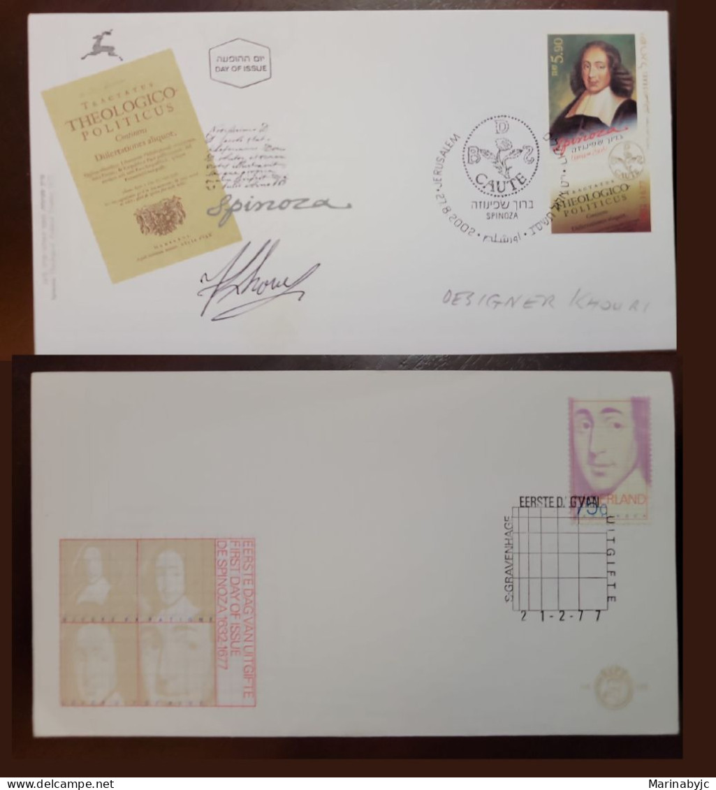 EL)2002 ISRAEL, 370TH ANNIVERSARY OF THE BIRTH OF BARUCH (BENEDICTUS) SPINOZA, 1632-1677, PHILOSOPHER, FDC - Neufs (avec Tabs)