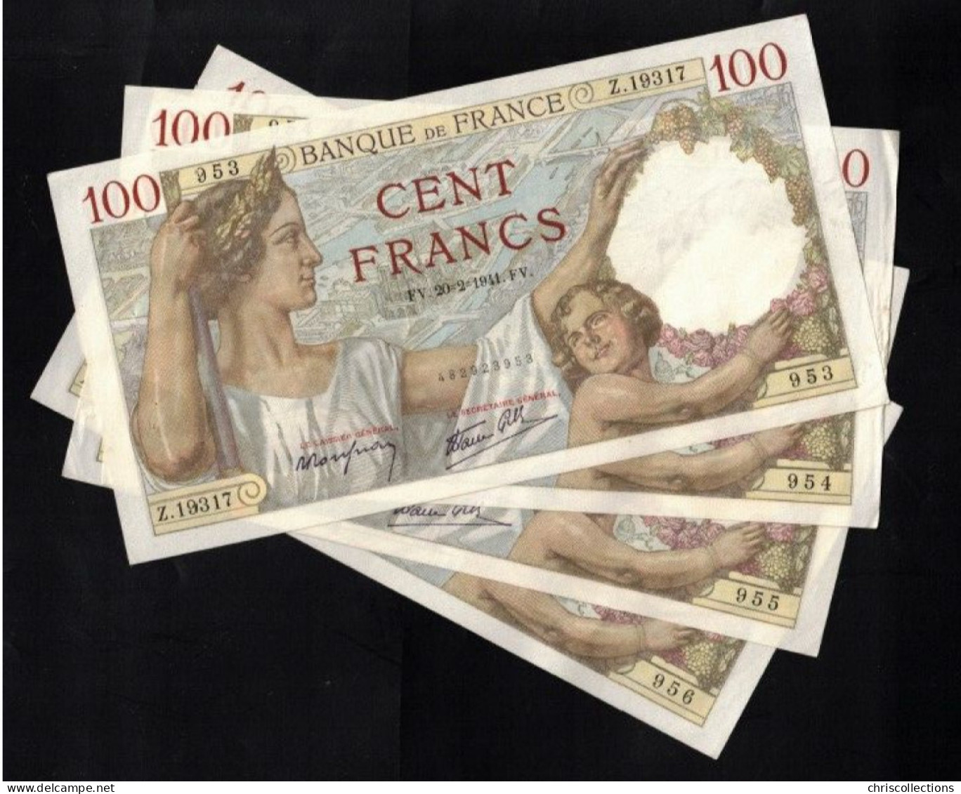 FRANCE - Lot De 4 Billets Français - 100F SULLY - F : 26/47 -  20.2.1941 - TTB/TTB+ - Numéros Qui Se Suivent - - 100 F 1939-1942 ''Sully''