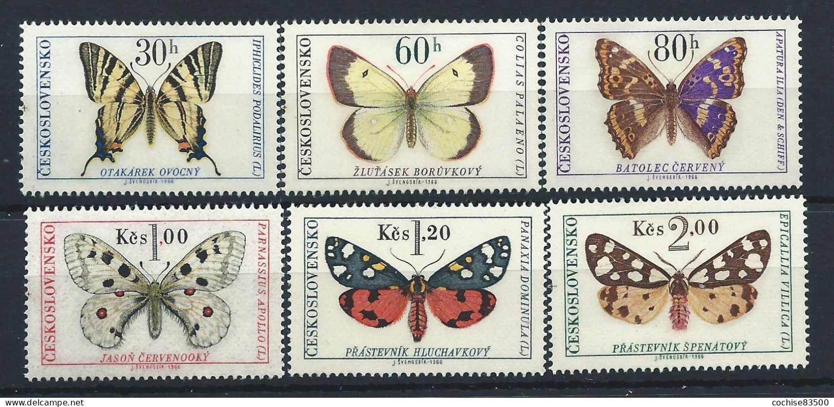 Tchécoslovaquie N°1483/88** (MNH) 1966 - Insectes "Papillons" - Neufs