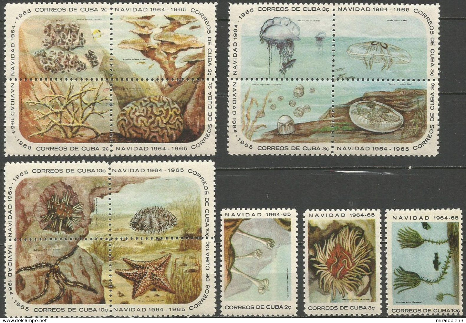 CUBA VIDA MARINA YVERT NUM. 790/804 ** SERIE COMPLETA SIN FIJASELLOS - Unused Stamps