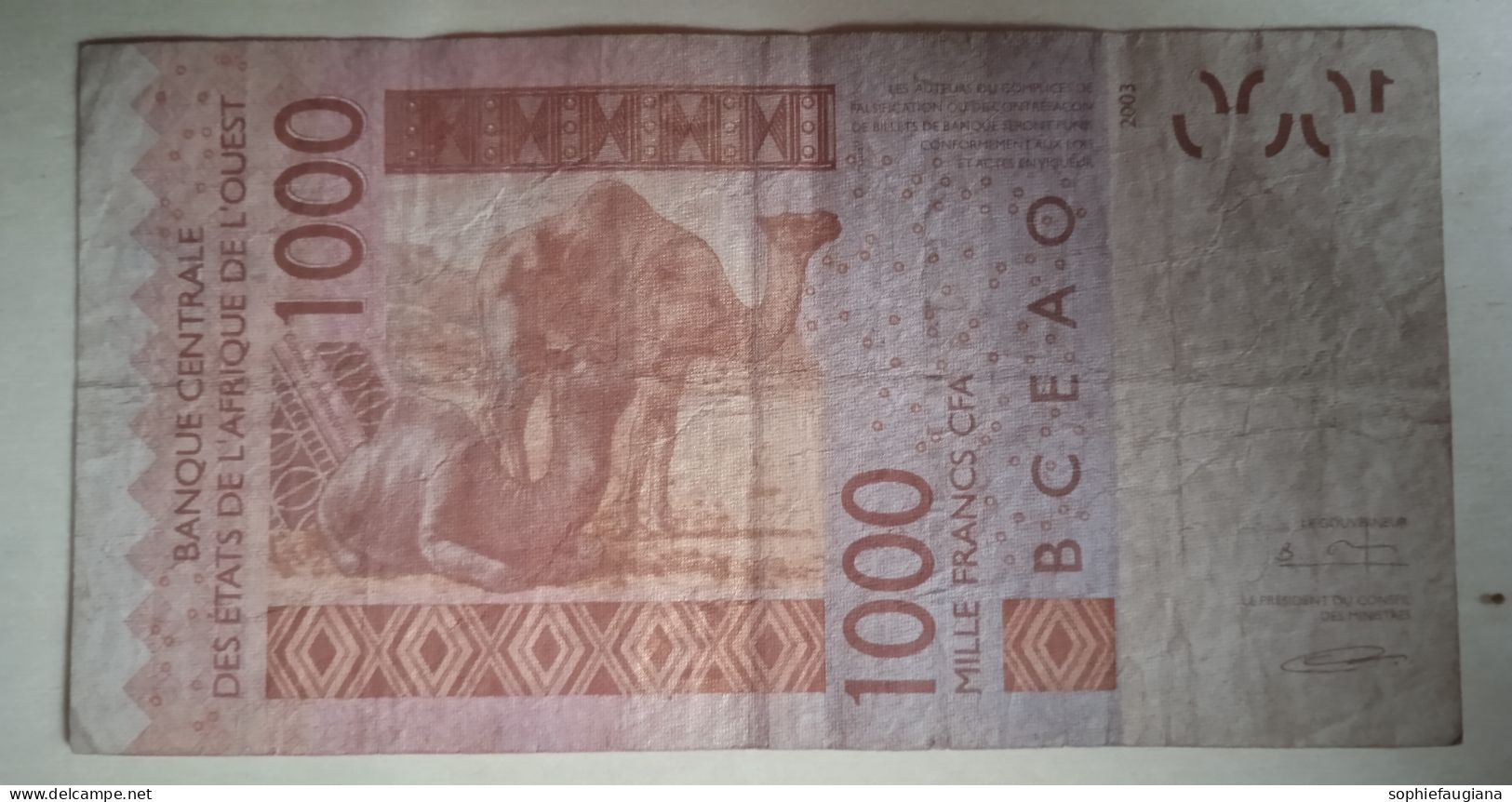 Banque Centrale Des états De L'Afrique De L'ouest, Bénin, 1000francs CFA, 2003 - Benin