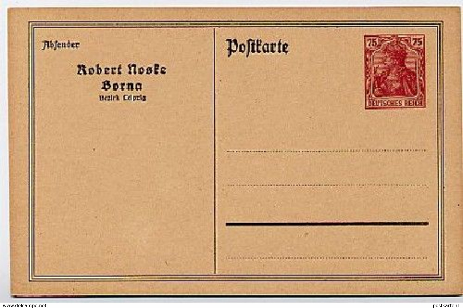 DR PP39/B1 Privat-Postkarte NOSKE BORNA  1922 - Briefkaarten