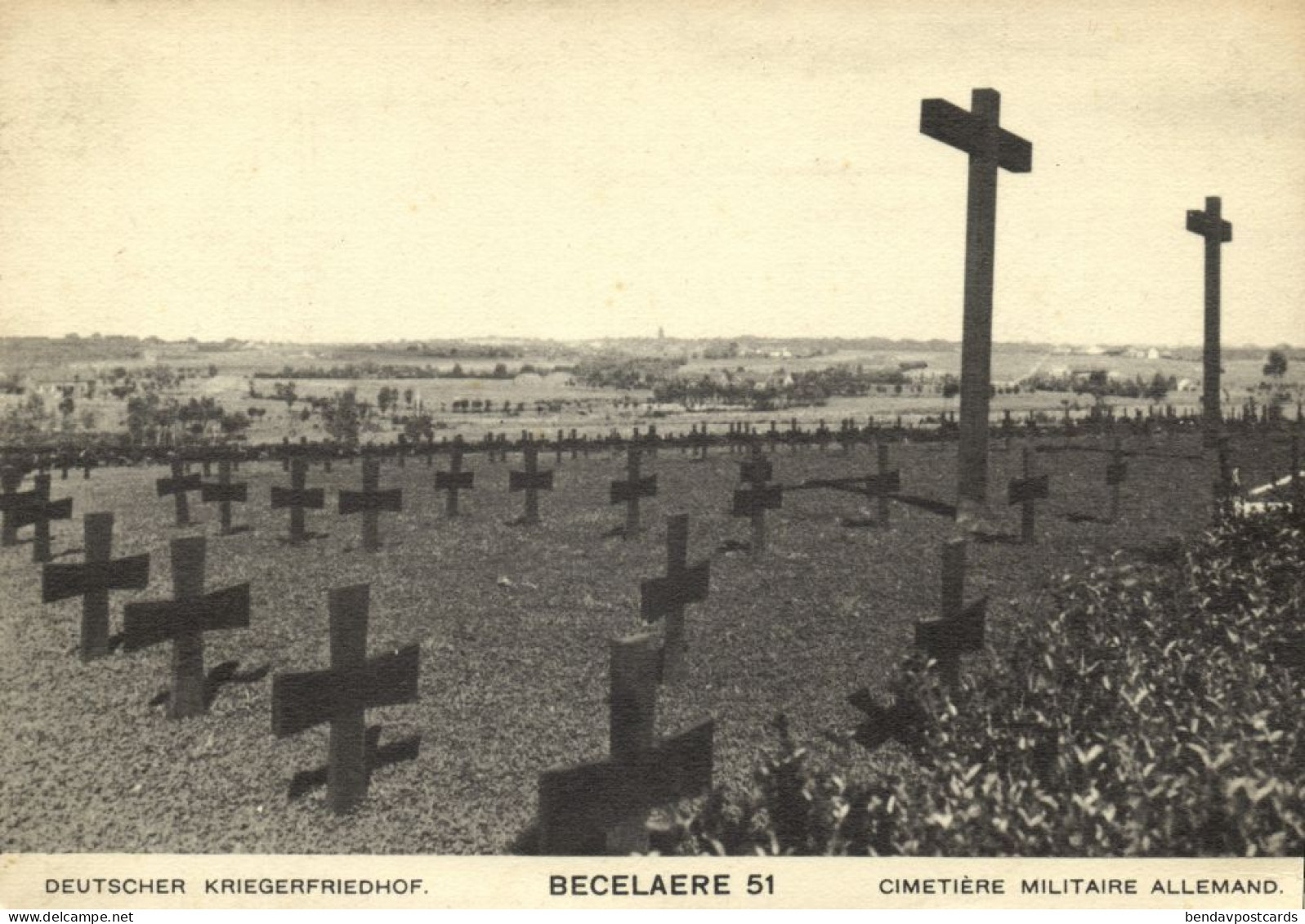 Belgium, BESELARE BECELAERE, German WWI Military Cemetery (1930s) Postcard - Zonnebeke