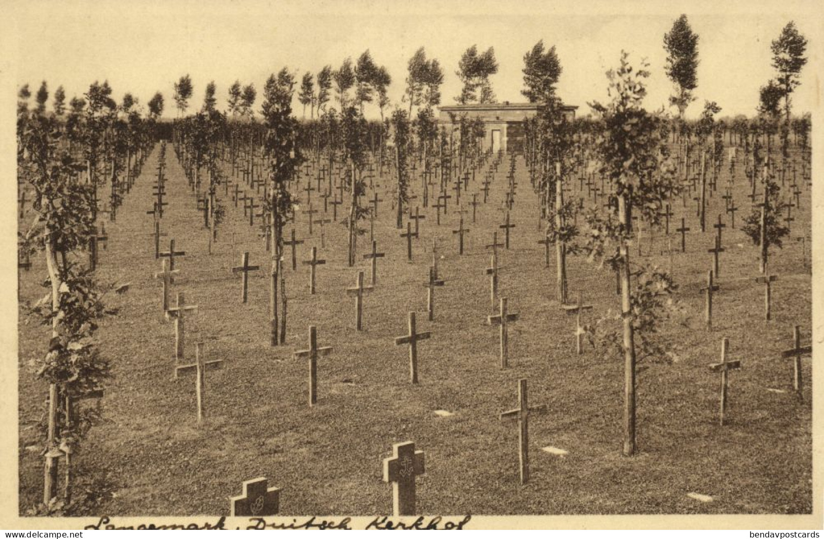 Belgium, LANGEMARK, German WWI Military Cemetery (1930s) Postcard - Langemark-Poelkapelle