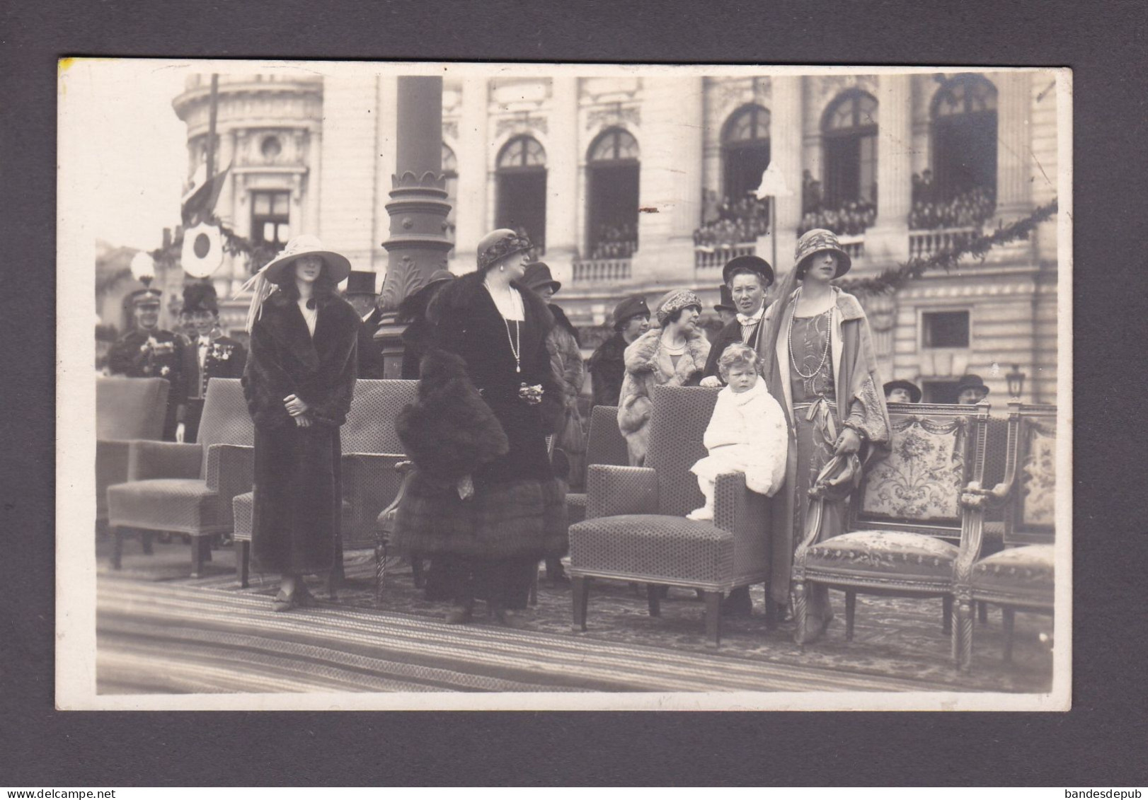 Carte Photo Romania Roumanie Bucarest Royalty Principesa Ileana, Regina Maria, Regele Mihai și Regina Elena (58659) - Romania