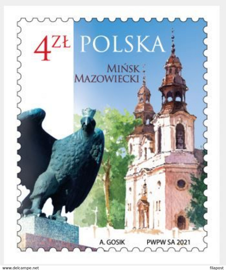 Poland 2021 / Polish Cities - Minsk Mazowiecki Independence Monument,Church Of Nativity Of Virgin Mary MNH** New!! - Unused Stamps