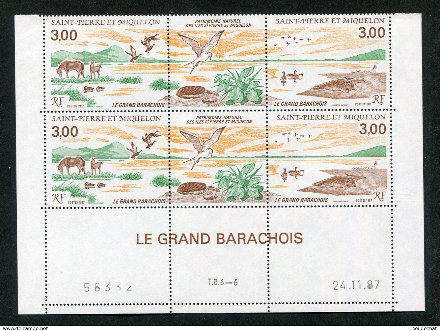 26392 Saint-Pierre-et-Miquelon N°485A**x2  Le Grand Barachois C.D Du 24.11. 87   TB  - Neufs