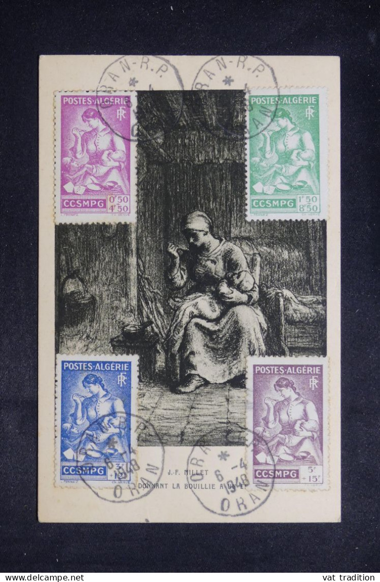 ALGÉRIE - Carte Maximum En 1948 - Oeuvre De Millet  - L 150903 - Cartes-maximum