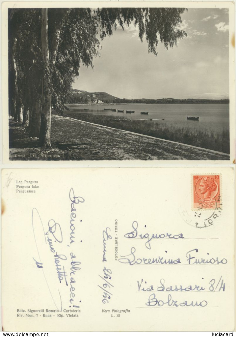 ENNA -LAGO PERGUSA 1956 - Enna