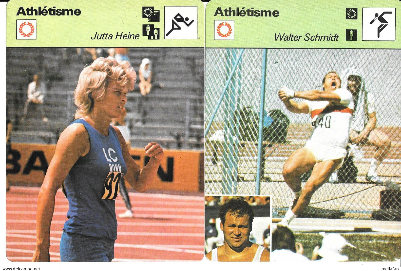 GF1899 - FICHES SPORTCASTER - WALTER SCHMIDT - MARTIN LAUER - JUTTA HEINE - LIESEL WESTERMANN - Athletics