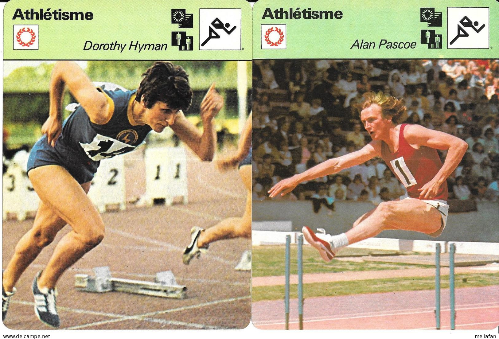 GF1901 - FICHES SPORTCASTER - ALAN PASCOE - DAVID JENKINS - MARY BIGNAL - DOROTHY HYMAN - Athletics