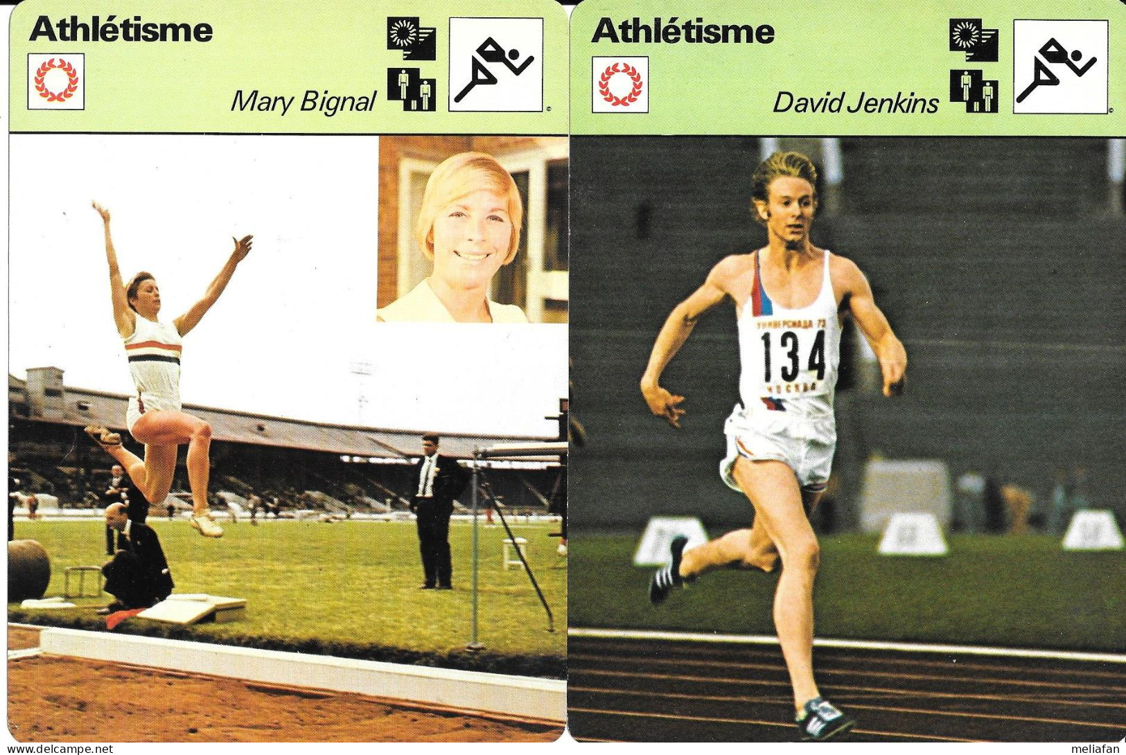 GF1901 - FICHES SPORTCASTER - ALAN PASCOE - DAVID JENKINS - MARY BIGNAL - DOROTHY HYMAN - Atletiek