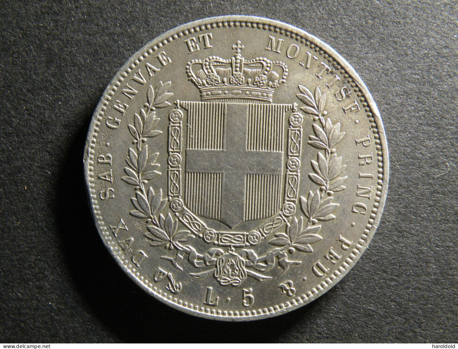 5 LIRE SARDAIGNE 1850 P - ANCRE - VICTORIUS EMMANUEL - Piémont-Sardaigne-Savoie Italienne
