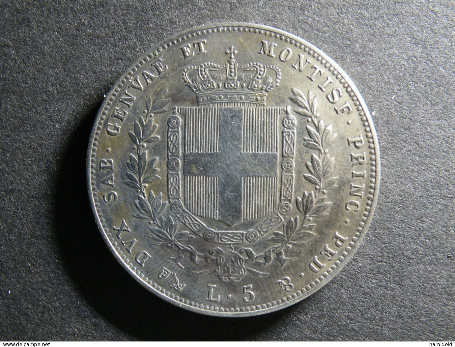5 LIRE SARDAIGNE 1859 P - VICTORIUS EMMANUEL - Italian Piedmont-Sardinia-Savoie